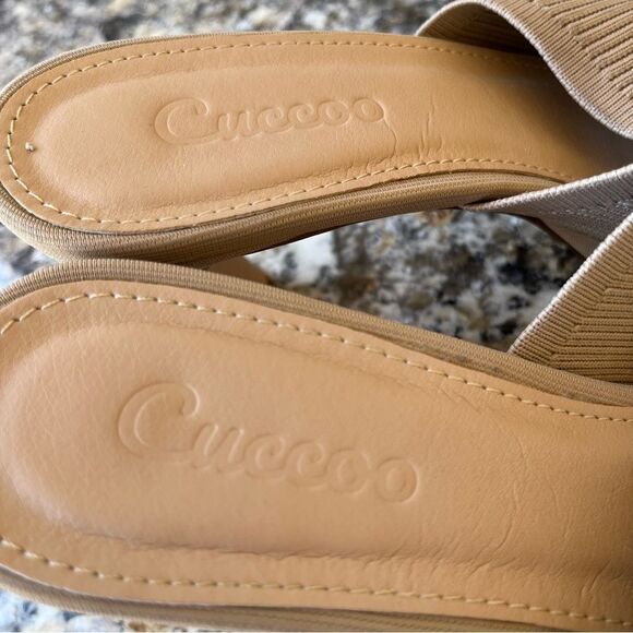 Cuccoo Beige Knit Heeled Mules – Size 8 | Stylish & Comfortable Slip-On Sandals - Picture 6 of 7